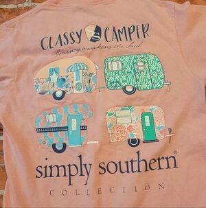 Simply Southern Womens Shirt Sz Small Classy Camper